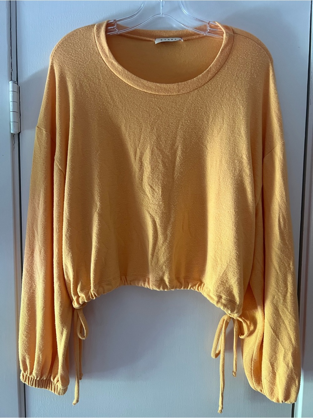 STARK X Sherbet Orange Cropped Drawstring Sweatshirt and Short Set